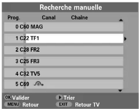 TOSHIBA WLG67 - Sélectionnez Recherche manuelle dans le menu RÉGLAGES. - 1