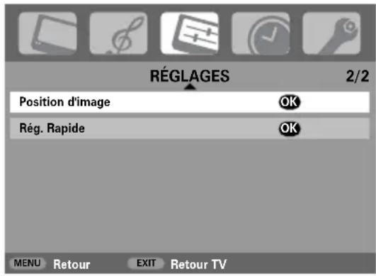 TOSHIBA WLG67 - Position d'image – analogique seulement - 1