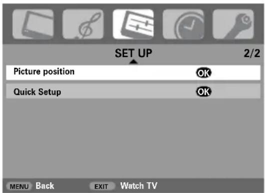 TOSHIBA WLG67 - Picture position – analogue only - 1