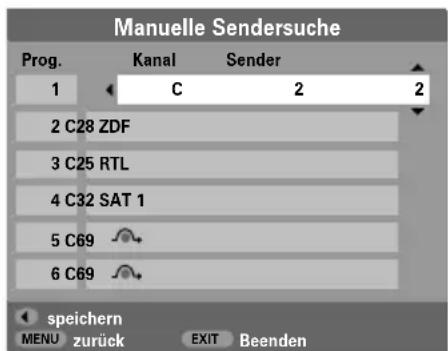 TOSHIBA WLG67 - Sortieren von Programmplätzen - 1