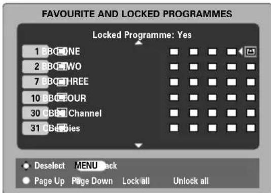 TOSHIBA WLG67 - Locking programmes - 1