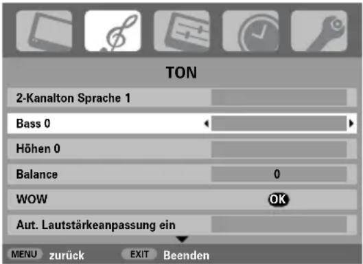 TOSHIBA WLG67 - Bass-, Höhen- und Balance-Regelung - 1