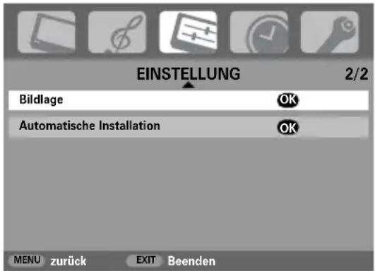 TOSHIBA WLG67 - Bildposition – nur analog - 1