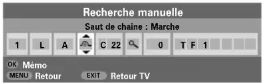 TOSHIBA WLG67 - Utilisez ▲ ou ▼ pour mettre en marche Saut de chaîne. Appuyer sur OK. - 1