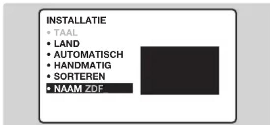 INSTALLATIE • TAAL • LAND • AUTOMATISCH • HANDMATIG • SORTEREN • NAAM ZDF