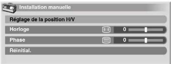 PIONEER PDP4270XA - Réglage manuel des positions de l'image et de l'horloge (mode PC uniquement) - 1