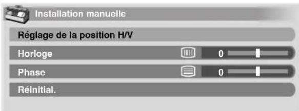 PIONEER PDP507XD - Réglage manuel des positions de l'image et de l'horloge (mode PC uniquement) - 1