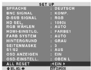 PIONEER PDP615EX - Rückstellung auf die Vorgabeinstellungen des Herstellers - 1