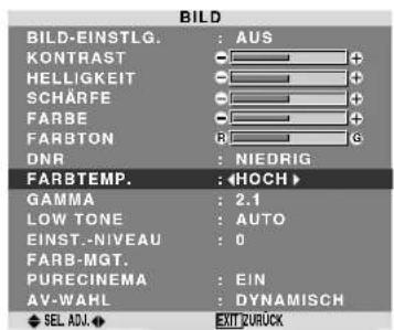 PIONEER PDP615EX - Einstellung der Farbtemperatur - 1