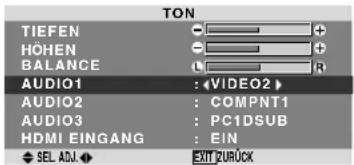 PIONEER PDP615EX - Einstellung für die Anordnung der Audio-Steckverbinder - 1
