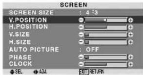 PIONEER PDP615EX - Adjusting the Position, Size, PHASE, CLOCK - 1
