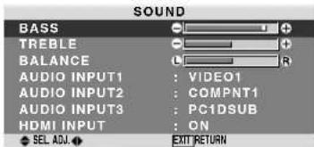PIONEER PDP615EX - Adjusting the treble, bass and left/right balance and audio input select - 1