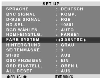 PIONEER PDP615EX - Einstellung des Videosignalformats - 1