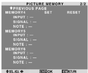 PIONEER PDP615EX - Storing picture settings - 2