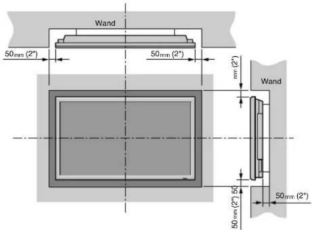 PIONEER PDP615EX - Ventilationsanforderungen für Gehäusebefestigung - 1