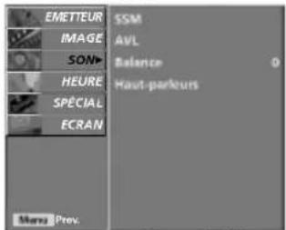 LG 37LC25R - SÉLECTION ET RÉGLAGE DES MENUS À L'ÉCRAN - 7