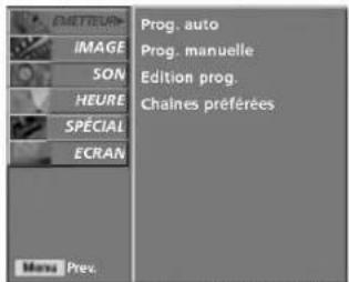 LG 37LC25R - SÉLECTION ET RÉGLAGE DES MENUS À L'ÉCRAN - 1