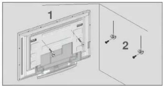 LG 37LC25R - HOW TO JOIN THE PRODUCT ASSEMBLY TO THE WALL TO PROTECT THE SET TUMBLING - 1