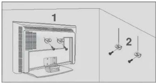 LG 37LC25R - HOW TO JOIN THE PRODUCT ASSEMBLY TO THE WALL TO PROTECT THE SET TUMBLING - 2