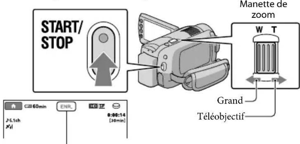 SONY HDRXR10VE - Appuyez sur START/STOP pour lancer l'enregistrement. - 1