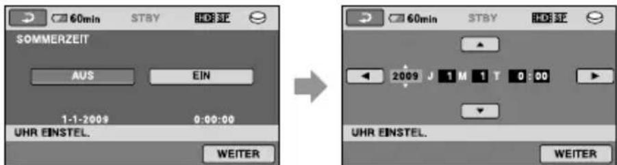 SONY HDRXR10VE - Schritt 2: Einschalten des Geräts und Einstellung des Datum und der Uhrzeit - 4