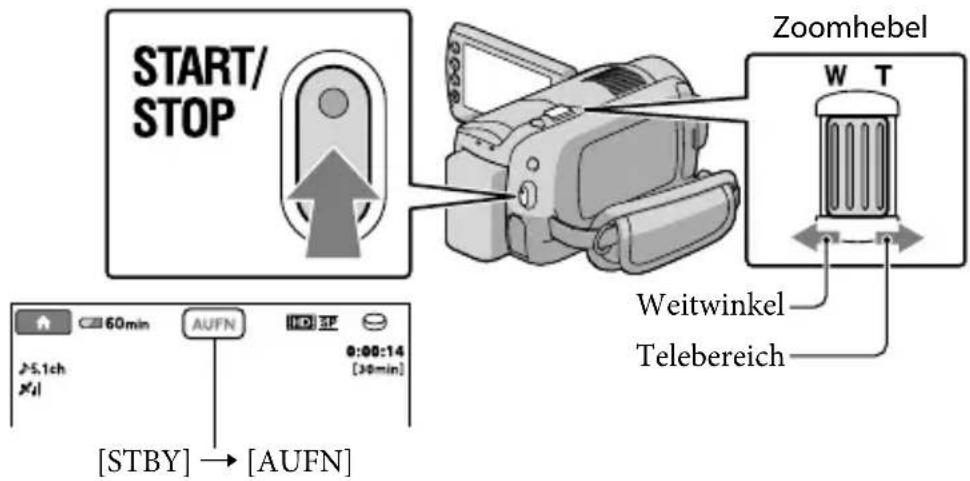 SONY HDRXR10VE - Starten Sie mit START/STOP die Aufnahme. - 1