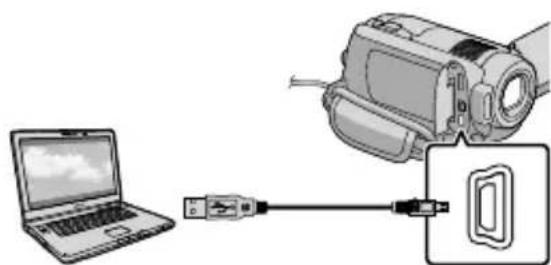 SONY HDRXR10VE - Mettez votre caméscope sous tension et raccordez-le à l'ordinateur à l'aide du cable USB. - 1