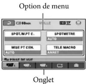 SONY HDRXR10VE - Utilisation du OPTION MENU - 2