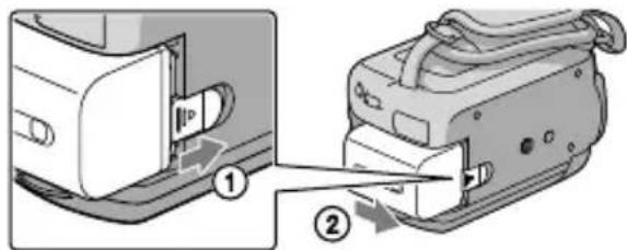 SONY HDRXR10VE - De accu verwijden - 1