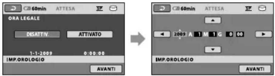 SONY DCRSR37ES - Impostare [ORA LEGALE], data e ora, quindi toccare OK. - 1