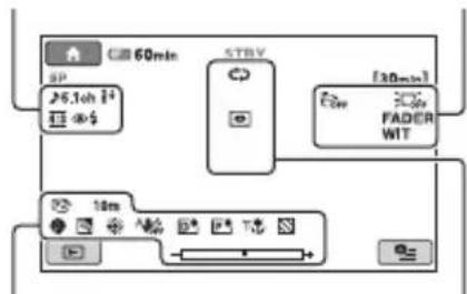 SONY DCRSR3190E - Aanduidingen wanneer u wijzigingen aanbrengt - 1