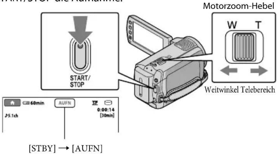 SONY DCRSR47S - Starten Sie mit START/STOP die Aufnahme. - 1