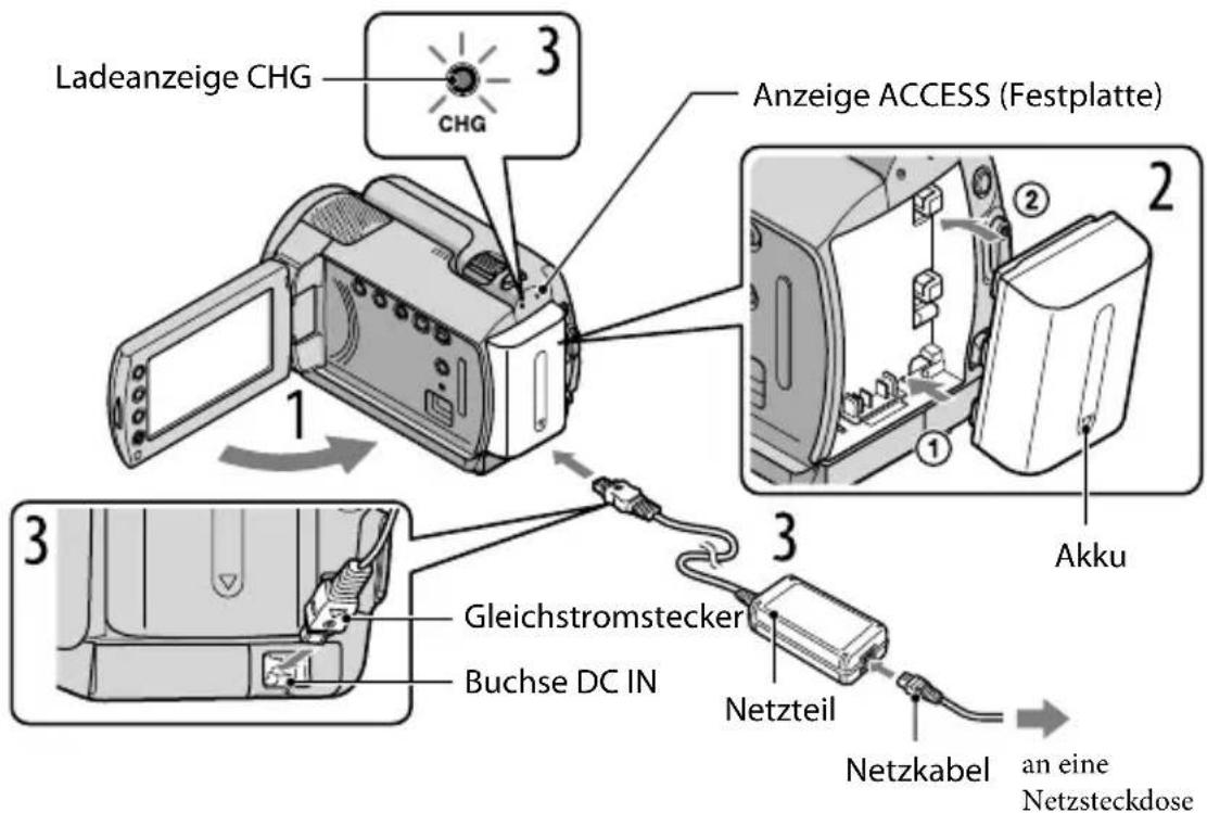 SONY DCRSR47S - Schritt 1: Laden des Akkus - 1