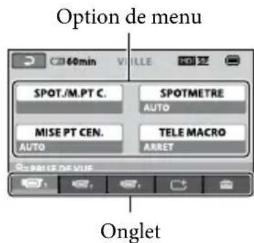 SONY HDRCX105ES - Utilisation du OPTION MENU - 2