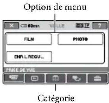 SONY HDRCX105ES - Utilisation du liOME MENU - 2