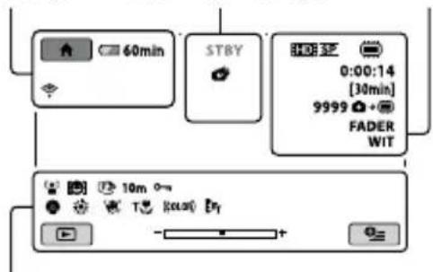 SONY HDRCX105ES - Aanduidingen op het scherm - 1