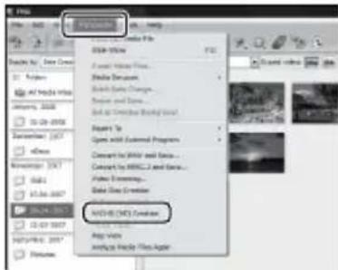 SONY HDRCX105ES - Klichen Sie oben im Fenster auf [Manipulieren]  [AVCHD (HD)-Erstellung]. - 1