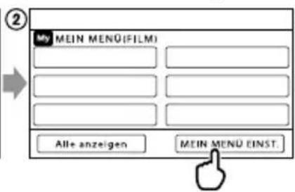 SONY HDRCX550VEB - Verwendung von MEIN MENU - 2