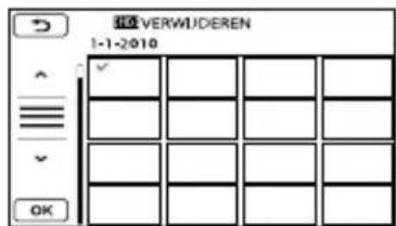 SONY HDRCX550VEB - Raak het merkteken vaan op de films ofoto's die u wilt verwijderen. - 1