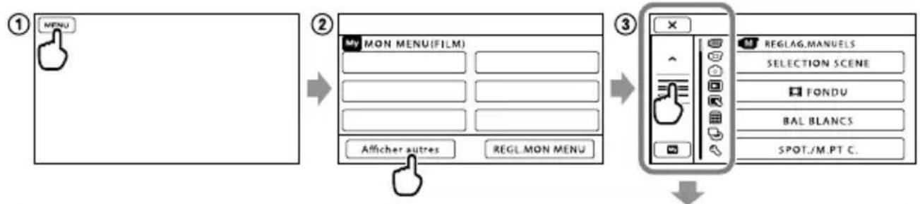 SONY HDRCX550VEB - Réglage des menus - 1