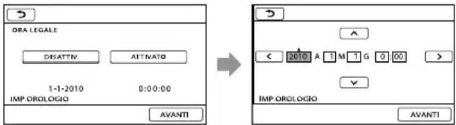 SONY HDRCX550VEB - Impostare [ORA LEGALE], data e ora, quindi toccare OK. - 1