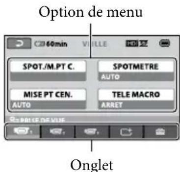 SONY HDRCX105EB - Utilisation du OPTION MENU - 2