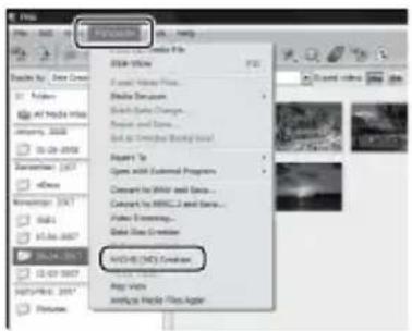 SONY HDRCX105EB - Klicken Sie oben im Fenster auf [Manipulieren] → [AVCHD (HD)-Erstellung]. - 1