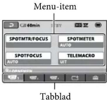 SONY HDRCX105EB - Het OPTION MENU gebruiken - 2