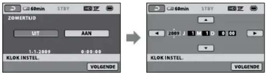 SONY HDRCX105EB - Stel [ZOMERTIJD], datum en tijd in en raak daarna OK aan. - 1