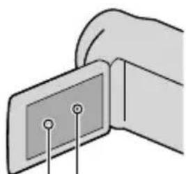 SONY HDRCR550VE - Voci di menu, pannello LCD, mirino e obiettivo - 1