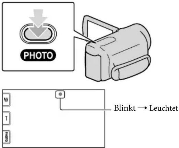 SONY HDRXR350VEB - Drücken Sie PHOTO leicht, um den Fokus einzustellen, und drücken Sie die Taste dann ganz nach unten. - 1