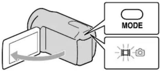 SONY HDRXR350VEB - Klappen Sie den LCD-Bildschirm des Camcorders auf. - 1