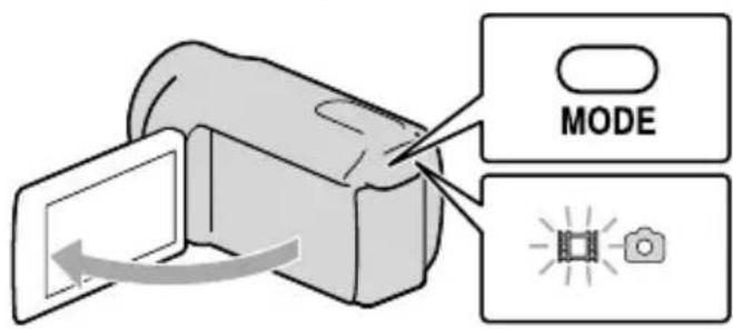 SONY HDRXR350VEB - Aprire lo schermo LCD della videocamera. - 1