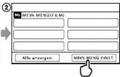 SONY HDRXR350VEB - Verwendung von MEIN MENÜ - 2